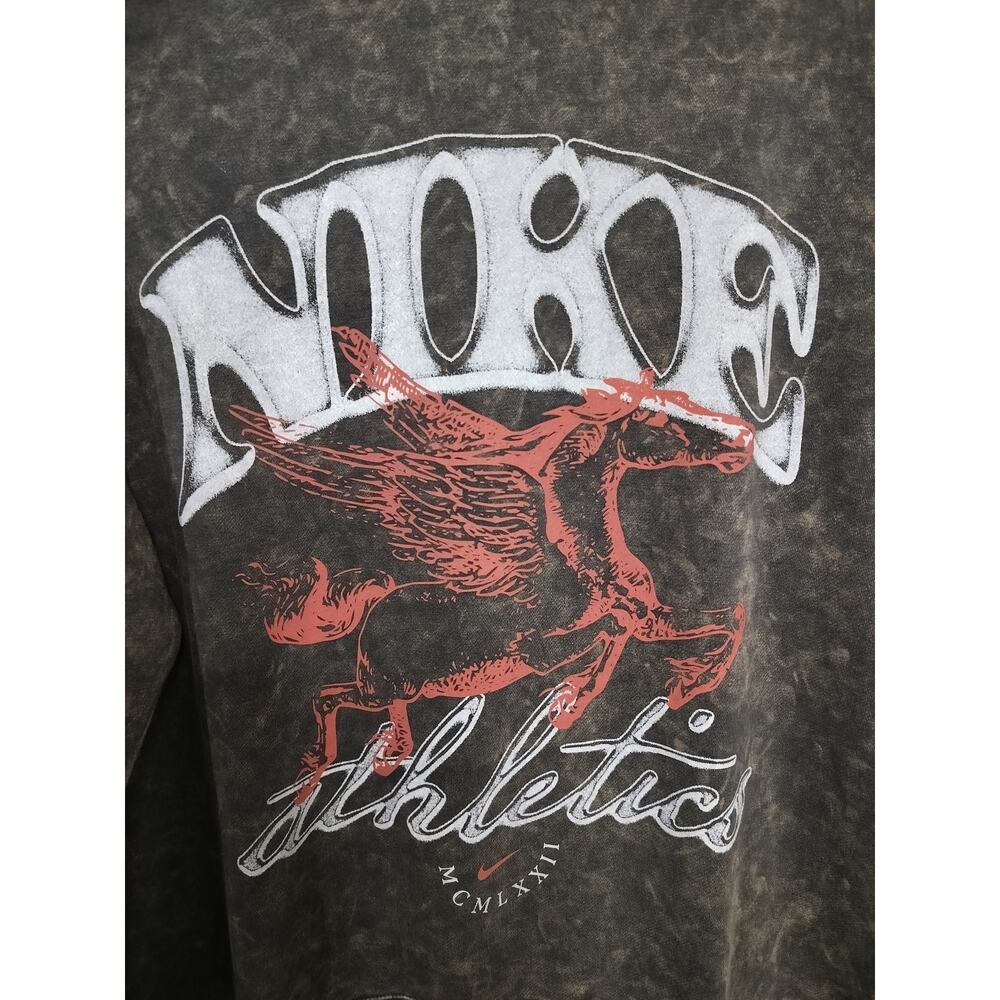 M1138) Nike Sportswear Club Graphic XXL Fleece Crewneck Sweatshirt Anthracite - Picture 5 of 10